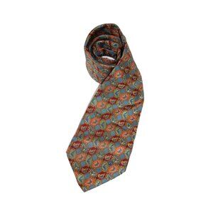 Men's Dunhill Classic Geometric Duck Birds Necktie Multi Colored